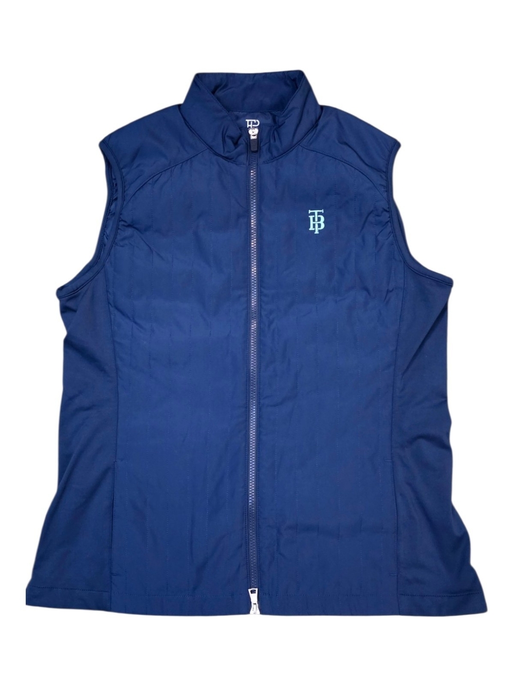 EP NY Blue Lined Nylon Zipper Vest Large New With Tags